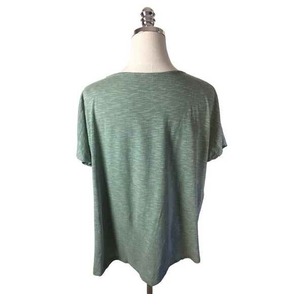 Garnet Hill Top Size Small Cotton Tencel Light Sage Green Front Tie NEW - Picture 5 of 6